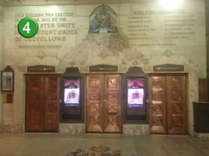 Lifts in the foyer of the Manchester Unity Building